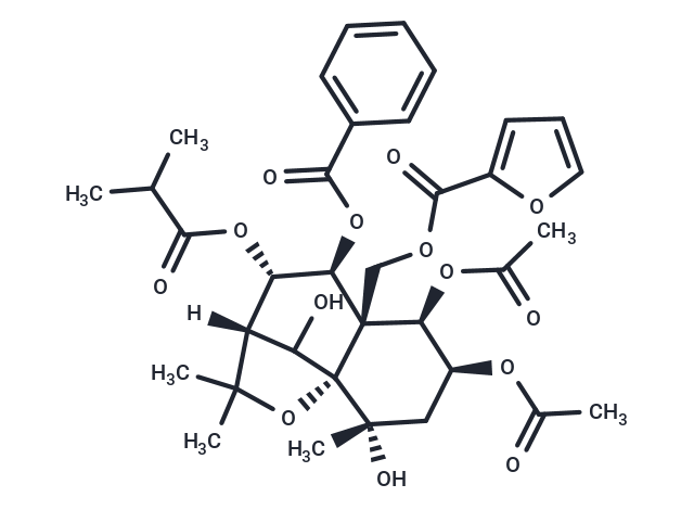 1α, 2α-Diacetoxy-8β-isobutanoyloxy-9α-benzoyloxy-15-β-(β-furancarbonyloxy)-4β, 6β-dihydroxy-β-dihydroagarofuran