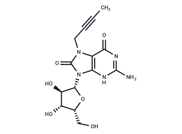 7-(Butyn-2-yl)-7,8-dihydro-8-oxo-9-(beta-D-xylofuranosyl)guanine