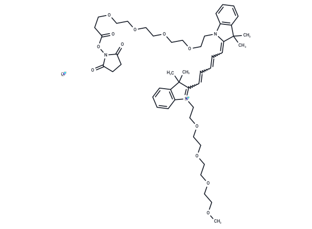 N-(m-PEG4)-N'-(PEG4-NHS ester)-Cy5