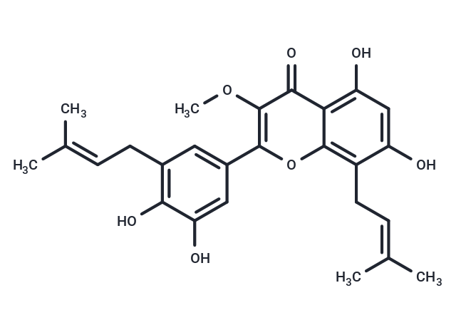 5,7,3',4'-Tetrahydroxy-3-methoxy-8,5'-diprenylflavone