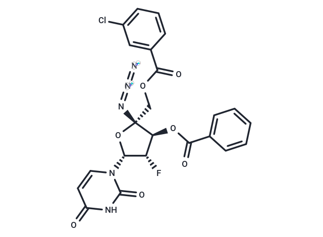 4’-Azido-3’-O-benzoyl-5’-O-(m-chlorobenzoyl)-2’-deoxy-2’-fluoro-beta-D-arabinouridine