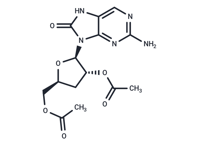 2-Amino-8-hydroxypurine-9-beta-D-(2’,5’-di-O-acetyl-3’-deoxy)riboside