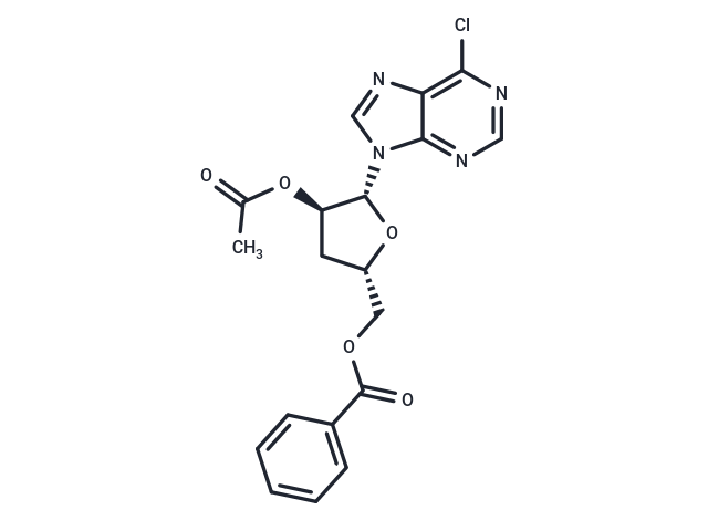 9-(2'-O-Acetyl-5'-O-benzoyl-3'-deoxy-beta-D-ribofuranosyl)-6-chloropurine