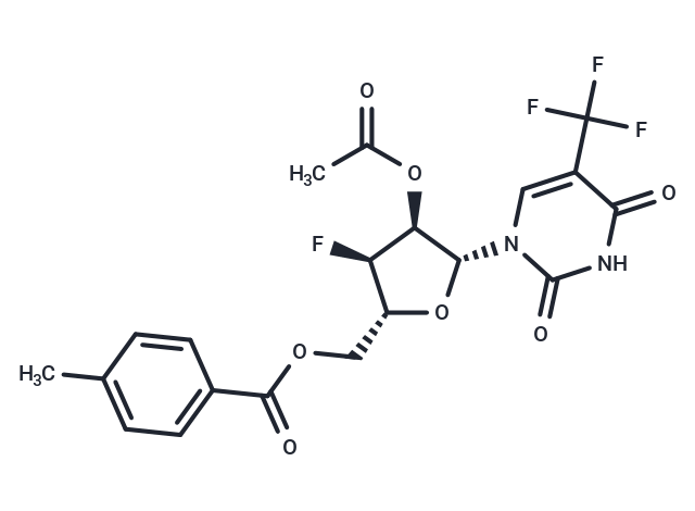 2’-O-Acetyl-5’-O-(p-toluoyl)-3’-deoxy-3’-fluoro-5-trifluoromethyluridine