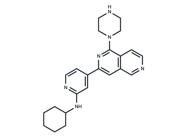 N-Cyclohexyl-4-[1-(1-piperazinyl)-2,6-naphthyridin-3-yl]-2-pyridinamine