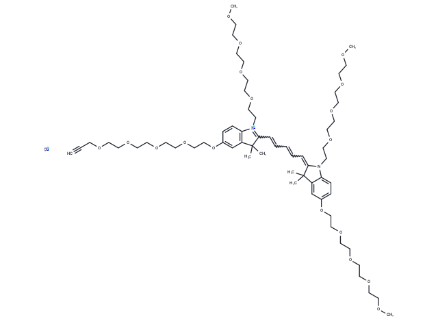 N-(m-PEG4)-N'-(m-PEG4)-O-(m-PEG4)-O'-(propargyl-PEG4)-Cy5