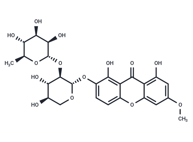 Swertianin 2-O-α-L-rhamnopyranosyl-(1→2)-β-D-xylopyranoside