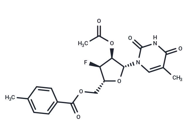 2’-O-Acetyl-5’-O-(p-toluoyl)-3’-deoxy-3’-fluoro-5-methyluridine