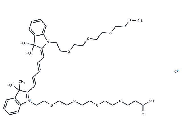 N-(m-PEG4)-N'-(PEG4-acid)-Cy5