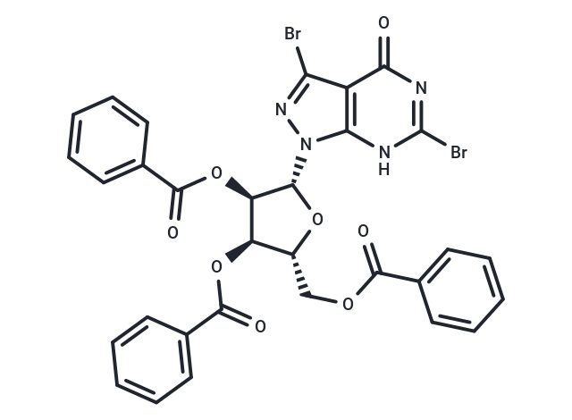 3,6-Dibromo-1,5-dihydro-1-(2,3,5-tri-O-benzoyl-b-D-ribofuranosyl)-4H-pyrazolo[3,4-d]pyrimidin-4-one