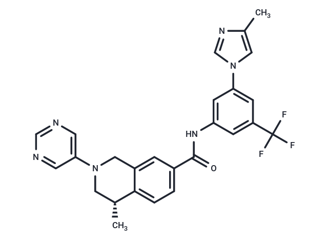 (S)-4-methyl-N-(3-(4-methyl-1H-imidazol-1-yl)-5-(trifluoromethyl)phenyl)-2-(pyrimidin-5-yl)-1,2,3,4-tetrahydroisoquinoline-7-carboxamide