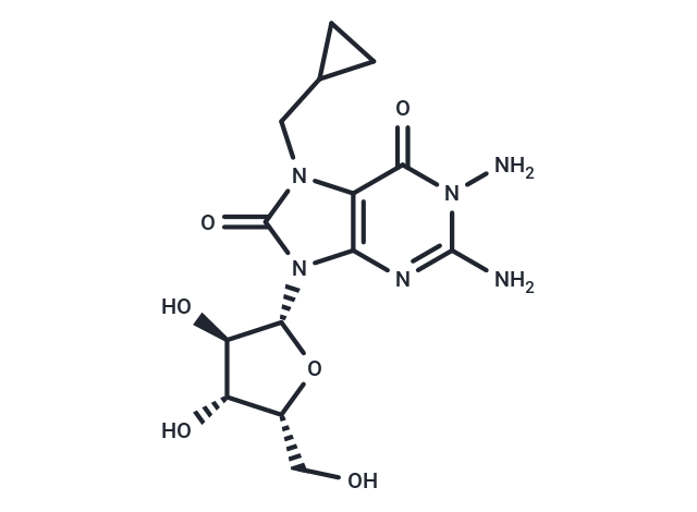 1-Amino-7-cyclopropylmethyl-7,8-dihydro-8-oxo-9-(b-D-xylofuranosyl)guanine