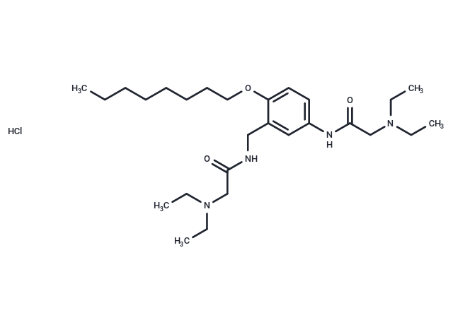 m-Acetotoluidide, 2-(diethylamino)-alpha-(2-(diethylamino)acetamido)-4'-(octyloxy)-, dihydrochloride