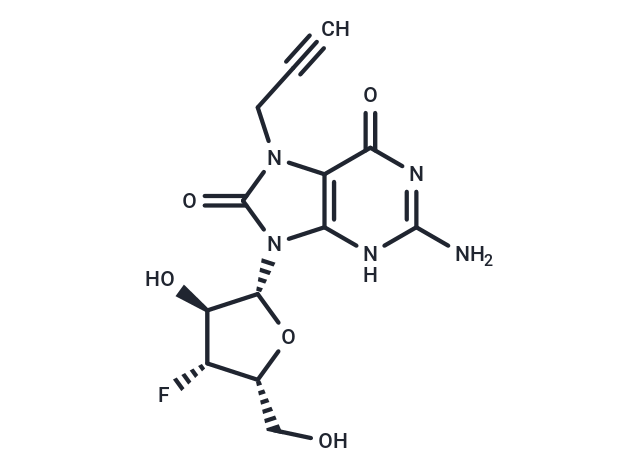 7,8-Dihydro-8-oxo-7-propargyl-3'-deoxy-3'-fluoro-xylo-guanosine