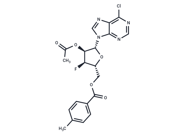 5’-O-(p-Toluoyl)-2’-O-acetyl-3’-deoxy-3’-fluoro-6-chloroinosine