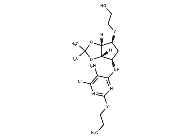 2-(((3aR,4S,6R,6aS)-6-((5-Amino-6-chloro-2-(propylthio)pyrimidin-4-yl)amino)-2,2-dimethyltetrahydro-3aH-cyclopenta[d][1,3]dioxol-4-yl)oxy)ethanol