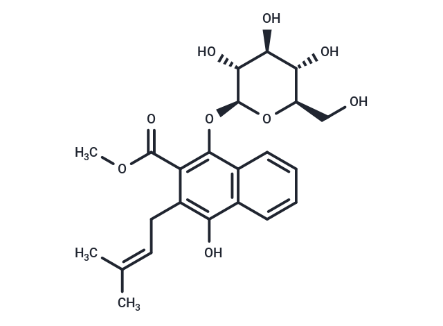 1,4-Dihydroxy-2-carbomethoxy-3-prenylnaphthalene-1-O-β-D-glucopyranoside