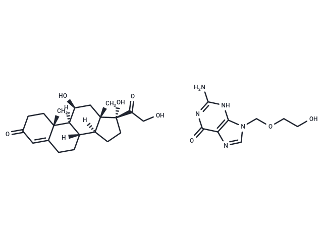 Acyclovir mixture with hydrocortisone