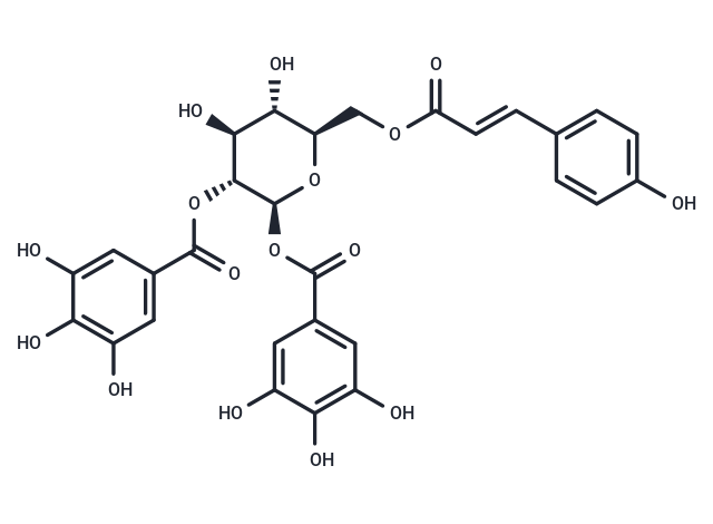 6-O-p-Coumaroyl-1,2-di-O-galloyl-b-D-glucopyranose