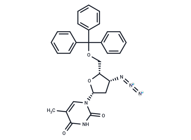 1-(3-beta-Azido-2,3-dideoxy-5-O-trityl-beta-D-threopenta-furanosyl)thymine