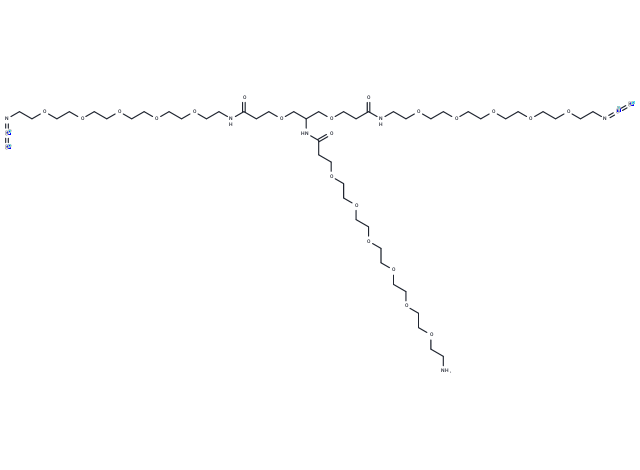 Amino-PEG6-amido-bis-PEG5-N3