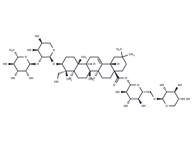 3-O-α-L-Rhamnopyranosyl-(1→2)-α-L-arabinopyranosyl hederagenin28-O-β-D-xylopyranosyl-(1→6)-β-D-glucopyranosyl ester