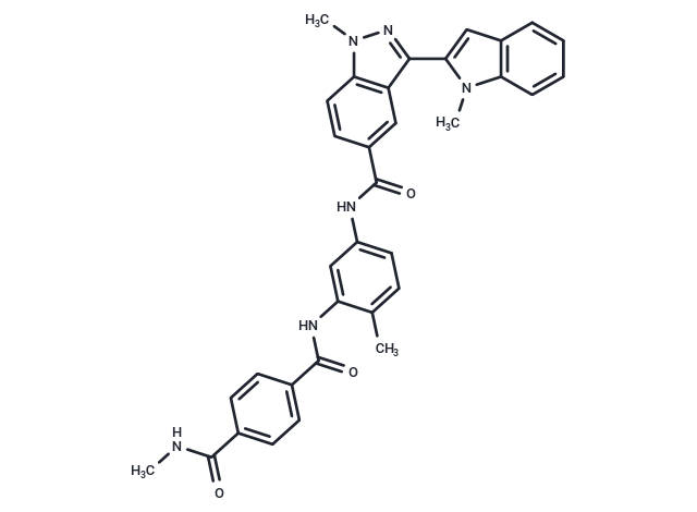 N1-Methyl-N4-[2-methyl-5-[[[1-methyl-3-(1-methyl-1H-indol-2-yl)-1H-indazol-5-yl]carbonyl]amino]phenyl]-1,4-benzenedicarboxamide (ACI)