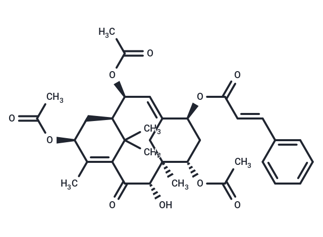 20)abeotaxa-4(20),11-dien-10-one'>2alpha,7beta,13alpha-Triacetoxy-5alpha-cinnamoyloxy-9beta-hydroxy-2(3->20)abeotaxa-4(20),11-dien-10-one