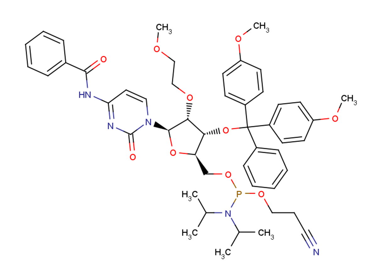 Rev 2’-O-MOE-C(Bz)-5’-amidite; N4-Benzoyl-3'-O-(4,4’-dimethoxy trityl)-2'-O-(2-methoxyethyl)cytidine-5’-CED phosphoramidite