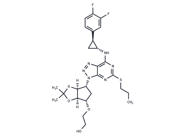 2-(((3aR,4S,6R,6aS)-6-(7-(((1R,2S)-2-(3,4-Difluorophenyl)cyclopropyl)amino)-5-(propylthio)-3H-[1,2,3]triazolo[4,5-d]pyrimidin-3-yl)-2,2-dimethyltetrahydro-3aH-cyclopenta[d][1,3]dioxol-4-yl)oxy)ethanol