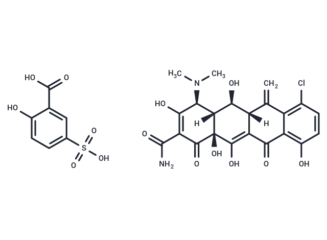 Meclocycline sulfosalicylate salt