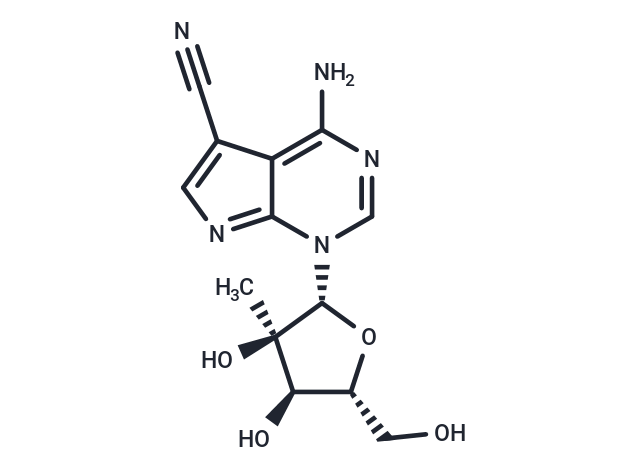 4-Amino-1-(2-C-methyl-β-D-ribofuranosyl)-1H-pyrrolo[2,3-d]pyrimidine-5-carbonitrile