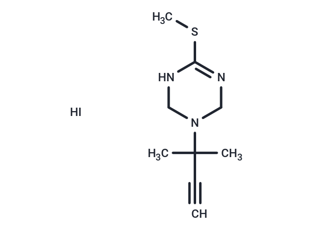 1,3,5-Triazine, 1-(1,1-dimethyl-2-propyn-1-yl)-1,2,3,6-tetrahydro-4-(methylthio)-, hydriodide (1:1)