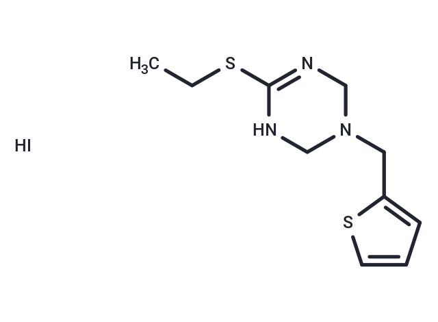 1,3,5-Triazine, 4-(ethylthio)-1,2,3,6-tetrahydro-1-(2-thienylmethyl)-, hydriodide (1:1)