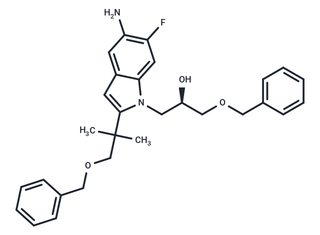 (R)-1-[5-Amino-2-(2-benzyloxy-1,1-dimethyl-ethyl)-6-fluoro-indol-1-yl]-3-benzyloxy-propan-2-ol