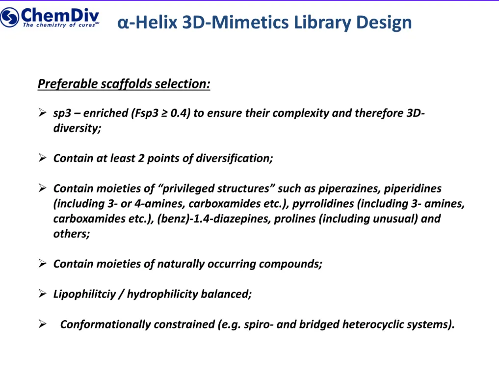  Alpha-Helix Mimetics Library