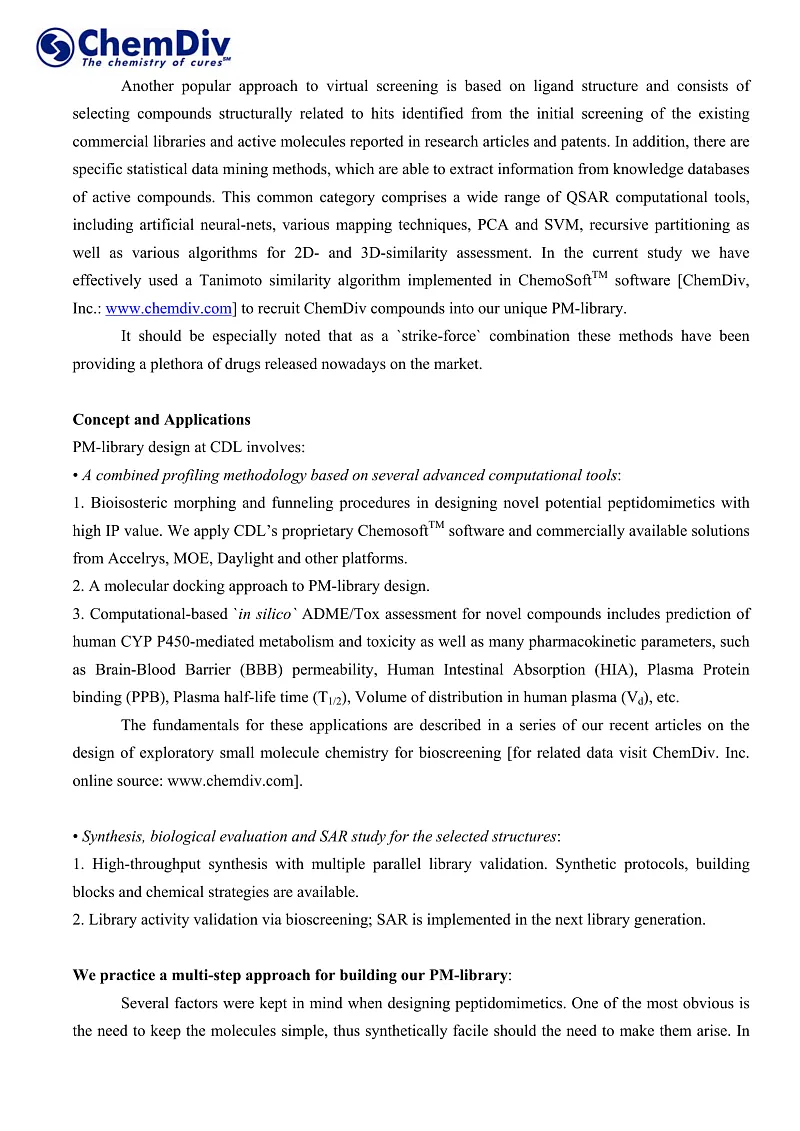  Peptidomimetic Library