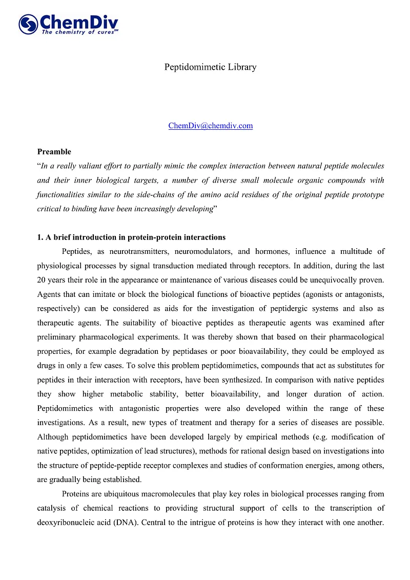  Peptidomimetic Library