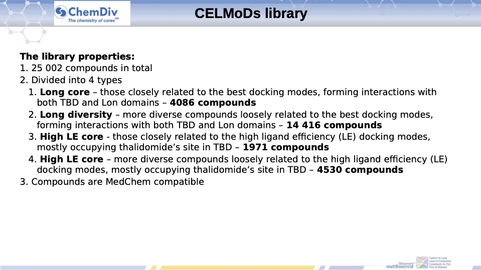  CELMoDs library