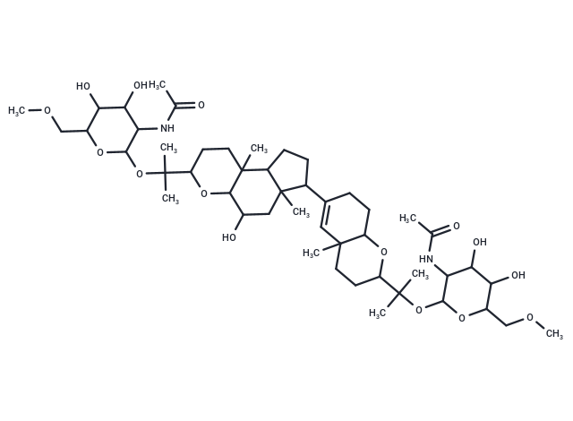 N-{2-[(2-{6-[3-(2-{[3-acetamido-4,5-dihydroxy-6-(methoxymethyl)oxan-2-yl]oxy}propan-2-yl)-5-hydroxy-6a,9b-dimethyl-dodecahydroindeno[5,4-b]pyran-7-yl]-4a-methyl-3,4,4a,7,8,8a-hexahydro-2H-1-benzopyran-2-yl}propan-2-yl)oxy]-4,5-dihydroxy-6-(methoxymethyl)oxan-3-yl}acetamide