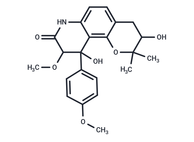 3,10-dihydroxy-9-methoxy-10-(4-methoxyphenyl)-2,2-dimethyl-2H,3H,4H,7H,8H,9H,10H-pyrano[2,3-f]quinolin-8-one