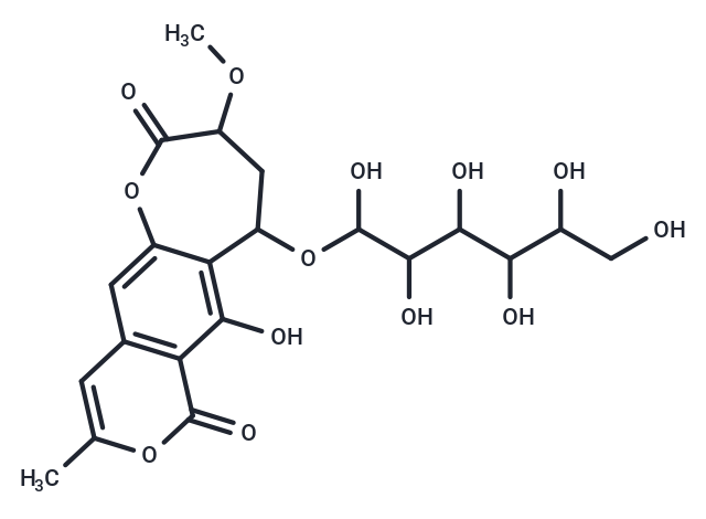 5-[(1,2,3,4,5,6-hexahydroxyhexyl)oxy]-6-hydroxy-3-methoxy-9-methyl-2H,3H,4H,5H,7H-oxepino[2,3-g]isochromene-2,7-dione