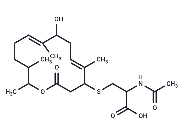 2-acetamido-3-{[(5E,9E)-8-hydroxy-5,9,13,14-tetramethyl-2-oxo-1-oxacyclotetradeca-5,9-dien-4-yl]sulfanyl}propanoic acid