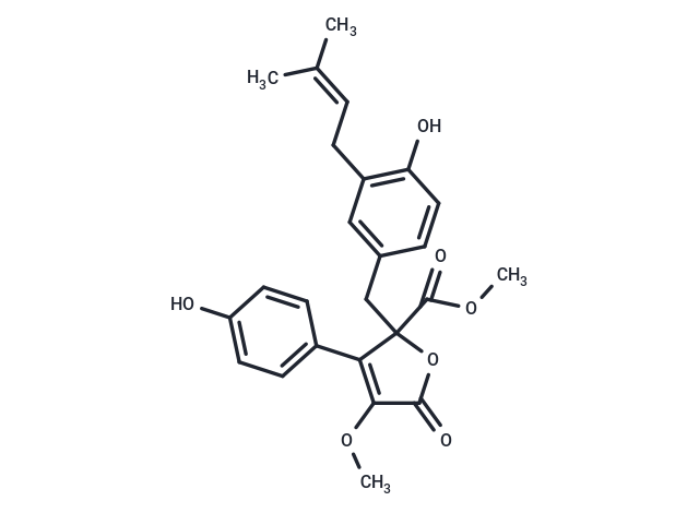 methyl 2-{[4-hydroxy-3-(3-methylbut-2-en-1-yl)phenyl]methyl}-3-(4-hydroxyphenyl)-4-methoxy-5-oxo-2,5-dihydrofuran-2-carboxylate