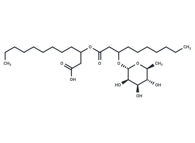 3-[(3-{[(2R,3R,4R,5R,6S)-3,4,5-trihydroxy-6-methyloxan-2-yl]oxy}decanoyl)oxy]dodecanoic acid