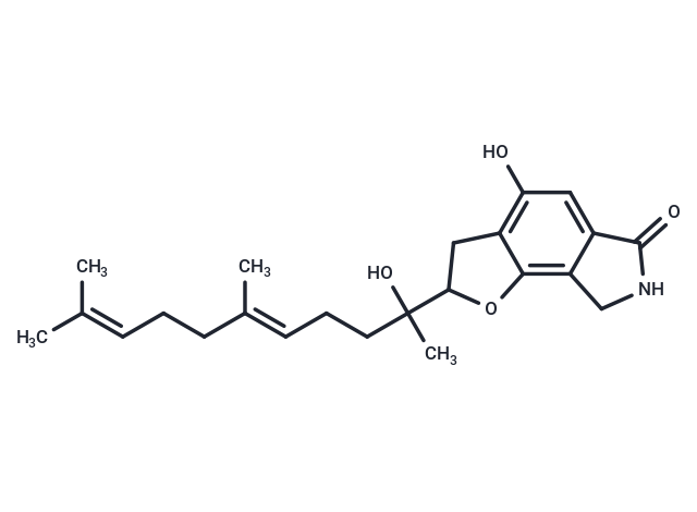 4-hydroxy-2-[(5E)-2-hydroxy-6,10-dimethylundeca-5,9-dien-2-yl]-2H,3H,6H,7H,8H-furo[2,3-e]isoindol-6-one