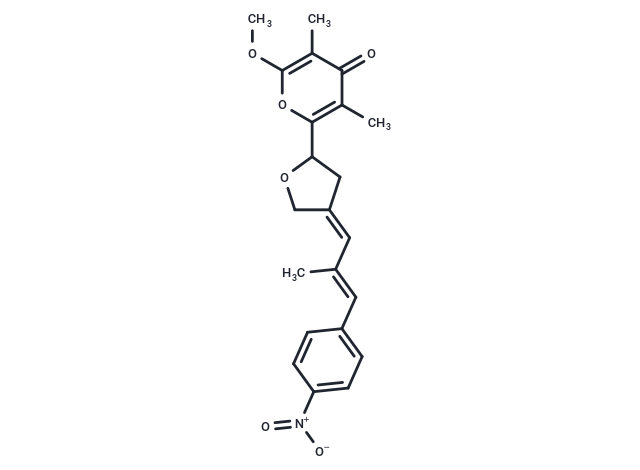 2-methoxy-3,5-dimethyl-6-[(4Z)-4-[(2E)-2-methyl-3-(4-nitrophenyl)prop-2-en-1-ylidene]oxolan-2-yl]-4H-pyran-4-one