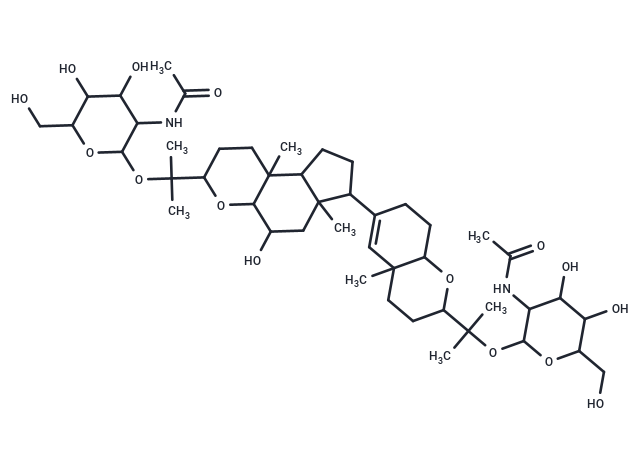 N-{2-[(2-{6-[3-(2-{[3-acetamido-4,5-dihydroxy-6-(hydroxymethyl)oxan-2-yl]oxy}propan-2-yl)-5-hydroxy-6a,9b-dimethyl-dodecahydroindeno[5,4-b]pyran-7-yl]-4a-methyl-3,4,4a,7,8,8a-hexahydro-2H-1-benzopyran-2-yl}propan-2-yl)oxy]-4,5-dihydroxy-6-(hydroxymethyl)oxan-3-yl}acetamide