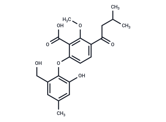 6-[2-hydroxy-6-(hydroxymethyl)-4-methylphenoxy]-2-methoxy-3-(3-methylbutanoyl)benzoic acid