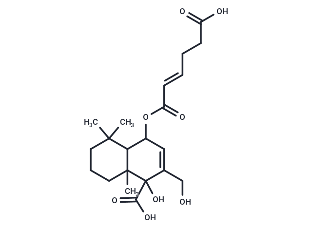 4-{[(2E)-5-carboxypent-2-enoyl]oxy}-1-hydroxy-2-(hydroxymethyl)-5,5,8a-trimethyl-1,4,4a,5,6,7,8,8a-octahydronaphthalene-1-carboxylic acid